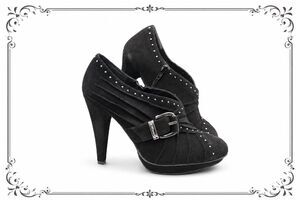 BCBG Generation Stud Booties Black Suede High Heel Size 8.5